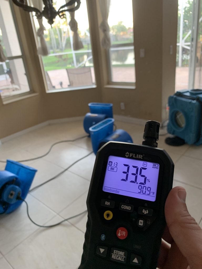 Moisture reading during a home inspection