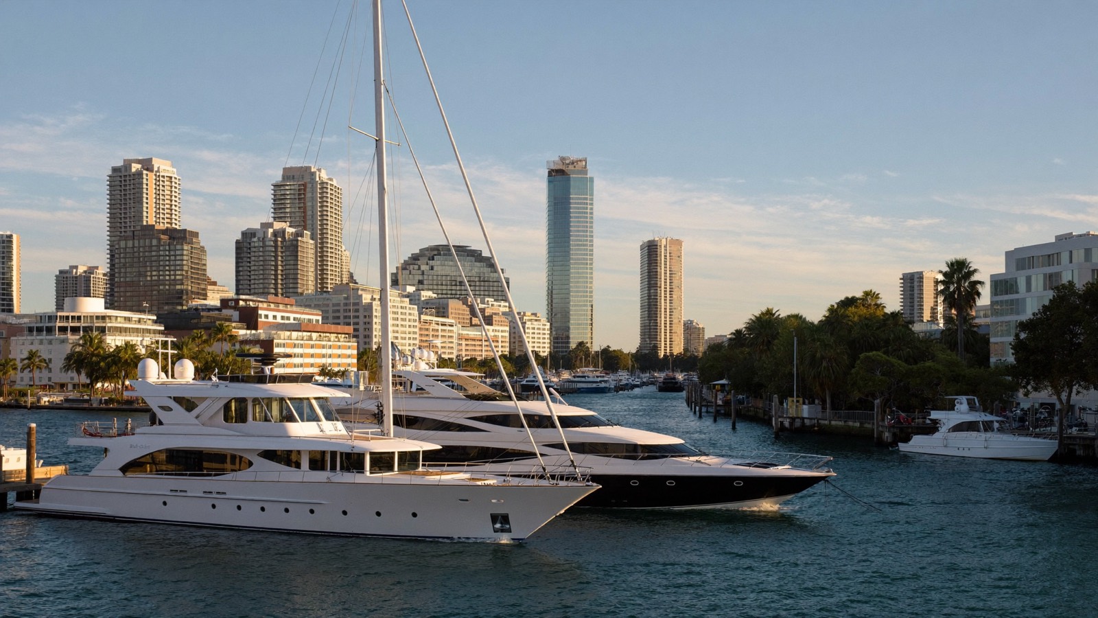 Yachts on the canals of Fort Lauderdale, the Venice of America