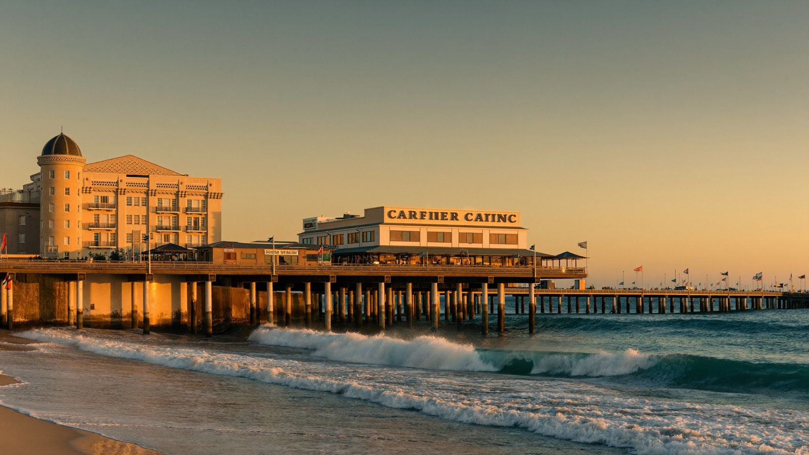 The historic Lake Worth Beach casino building and pier