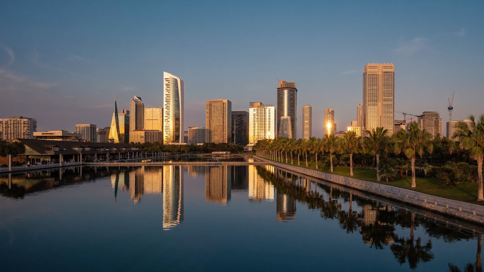 The downtown West Palm Beach skyline across the Intracoastal Waterway