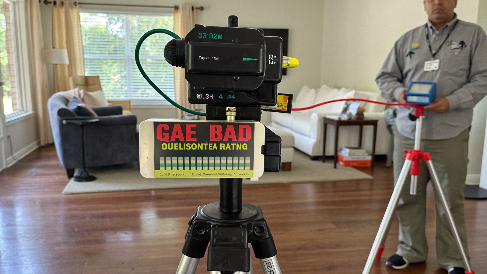 Calibrated air sampling during a mold test in Jupiter, FL